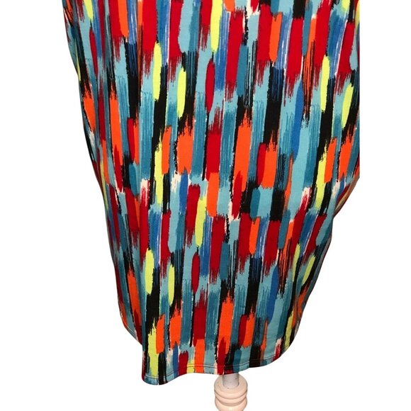 LuLaRoe Irma XS Multicolor Abstract Tunic Top Stretchy Soft Knit High-Low Hem - Picture 7 of 10